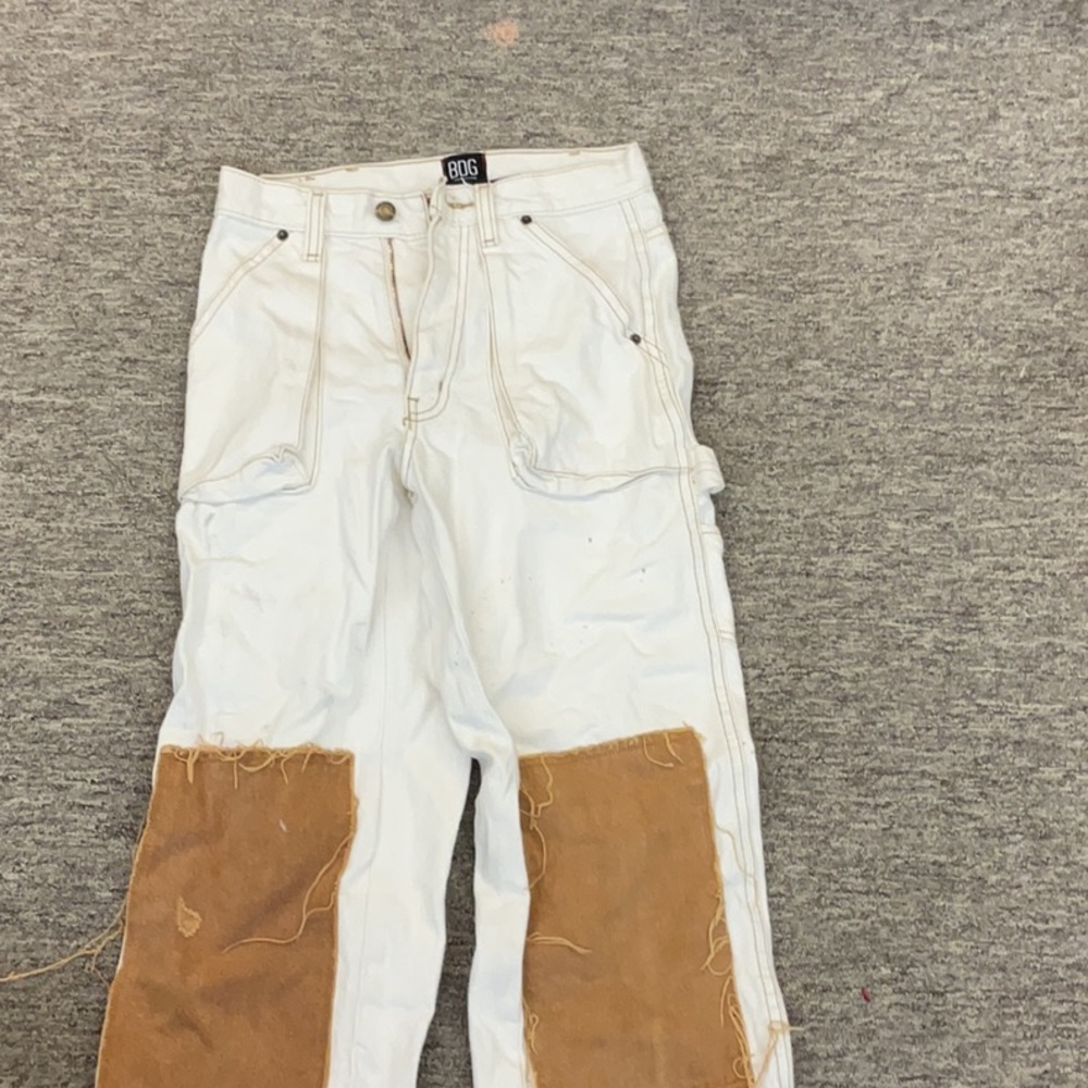 BDG White and Brown Patchwork Jeans